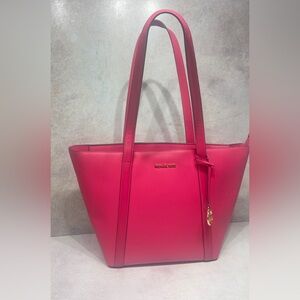 Michael Kors Pratt Lg Pink Tote Electric Pink